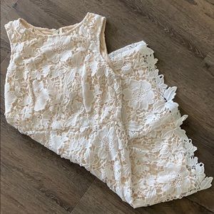 Sleeveless white summer dress